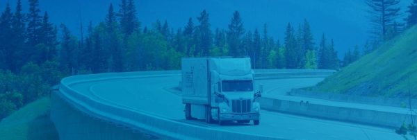 Truck on a road with blue tint