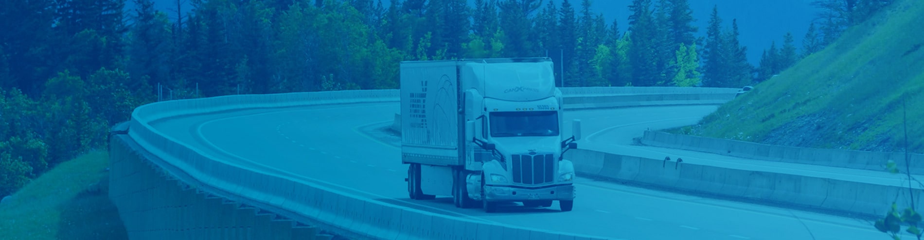 Freight truck moving by road