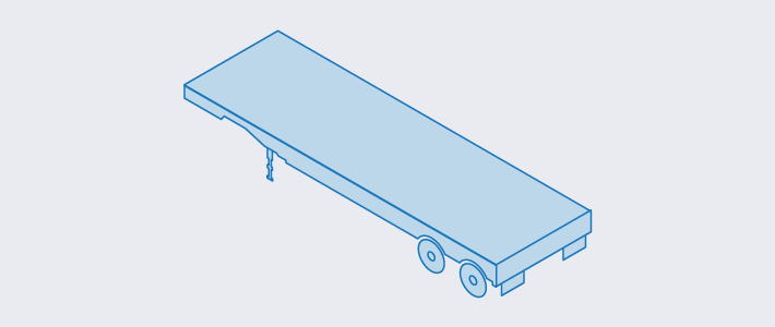 An illustration of a flatbed trailer